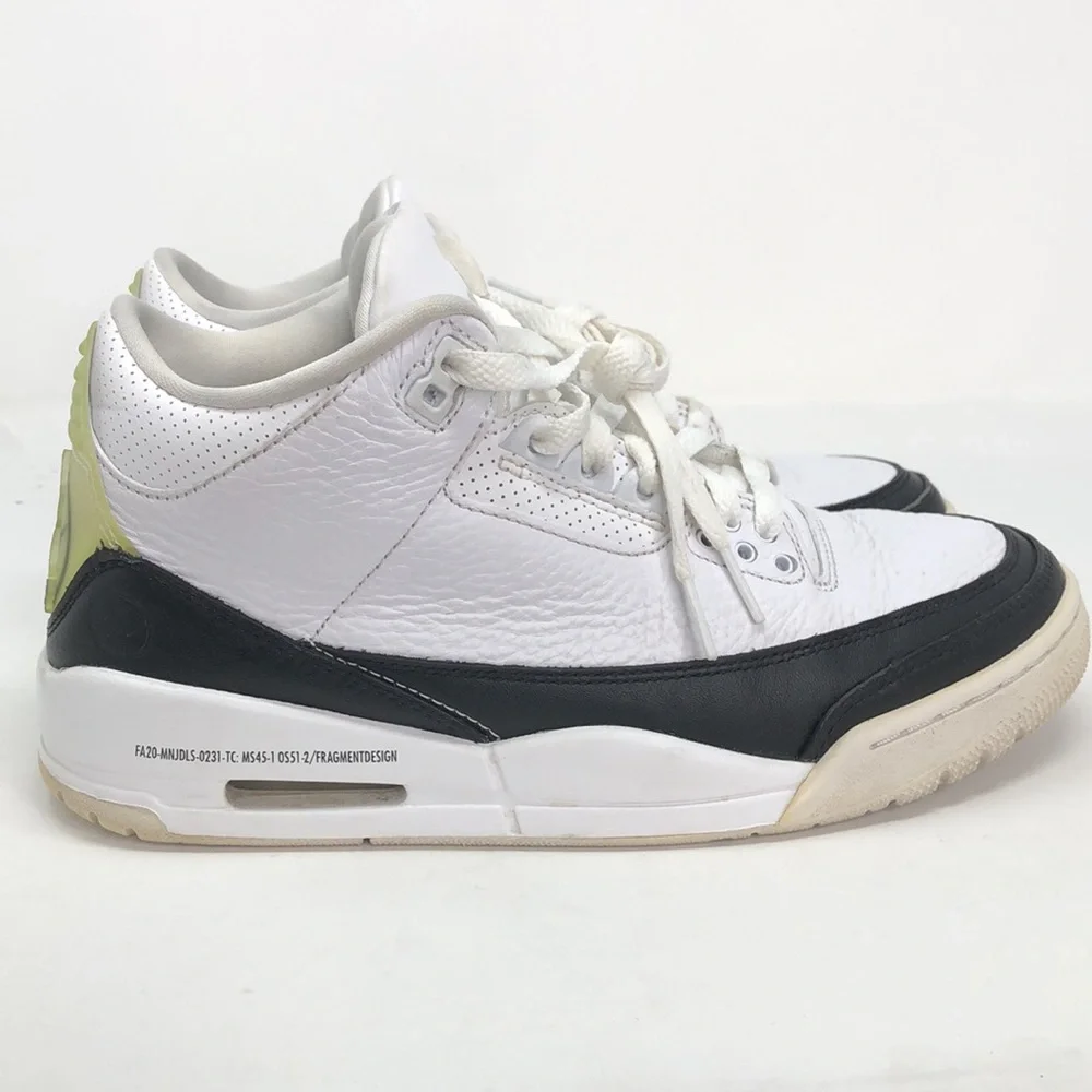 Air Jordan 3 Retro SP x Fragment Design Mid White DA3583-100 Shoes - Size 7.5